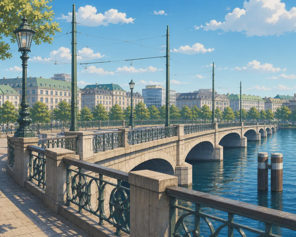Kartenbild von Kennedybrücke in Hamburg, Alster crossing