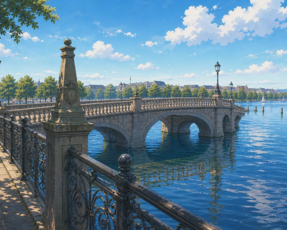 Kartenbild von Lombardsbrücke in Hamburg, Alster bridge, Neustadt