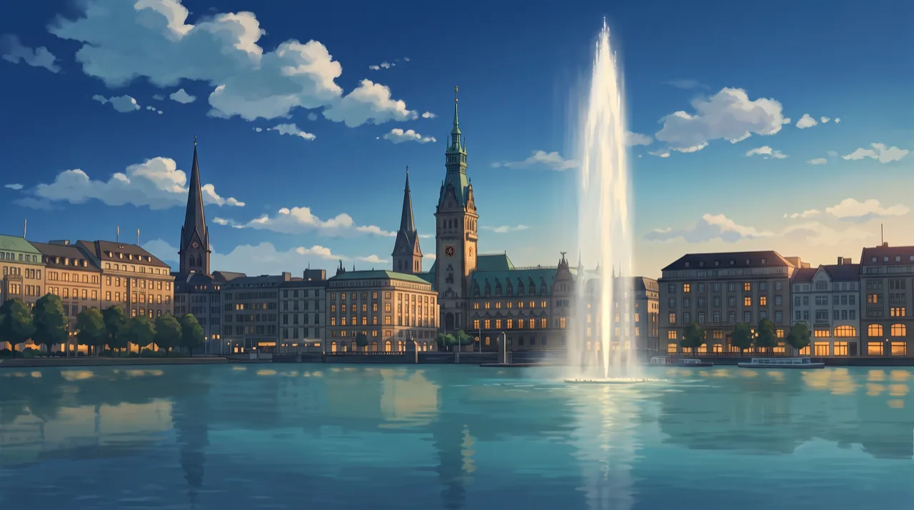 Alsterfontäne auf der Binnenalster